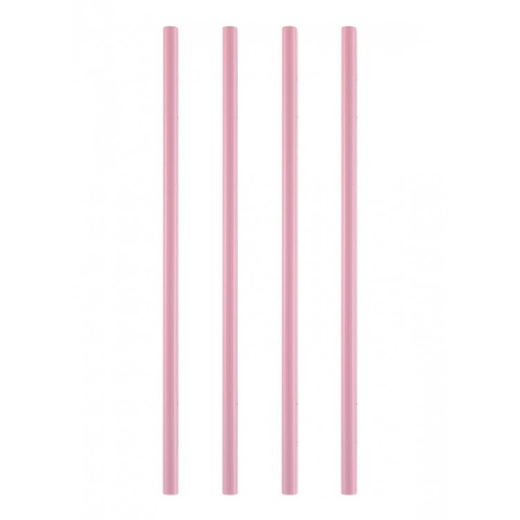 Reusable Pink Metal Straws Set of 4 Essential Barware Stainless